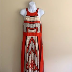 Eliza J scarf print fit & flare maxi